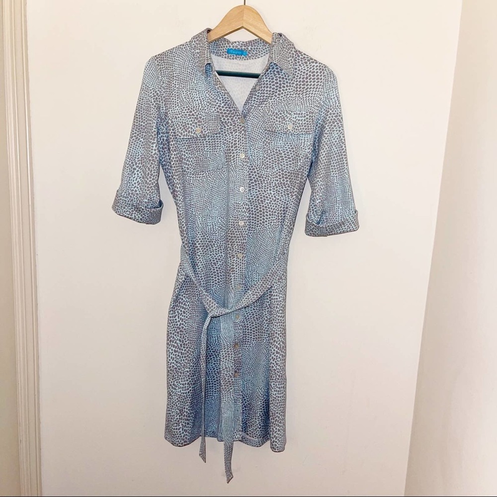 J.Mclaughlin Giraffe Print Button Up Tie Dress - image 1